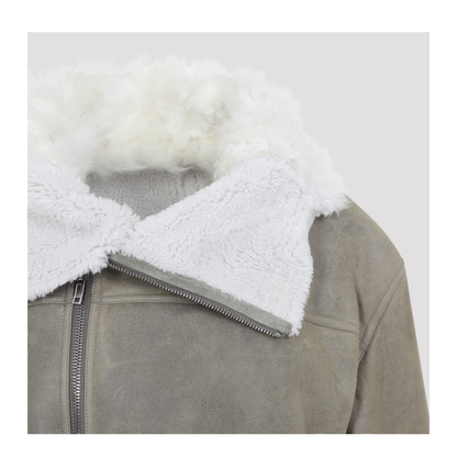 Cropped Suede And Shearling Flight Jacket