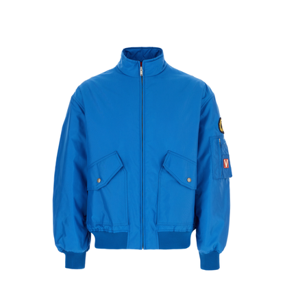 Light Blue Nylon Padded Bomber Jacket