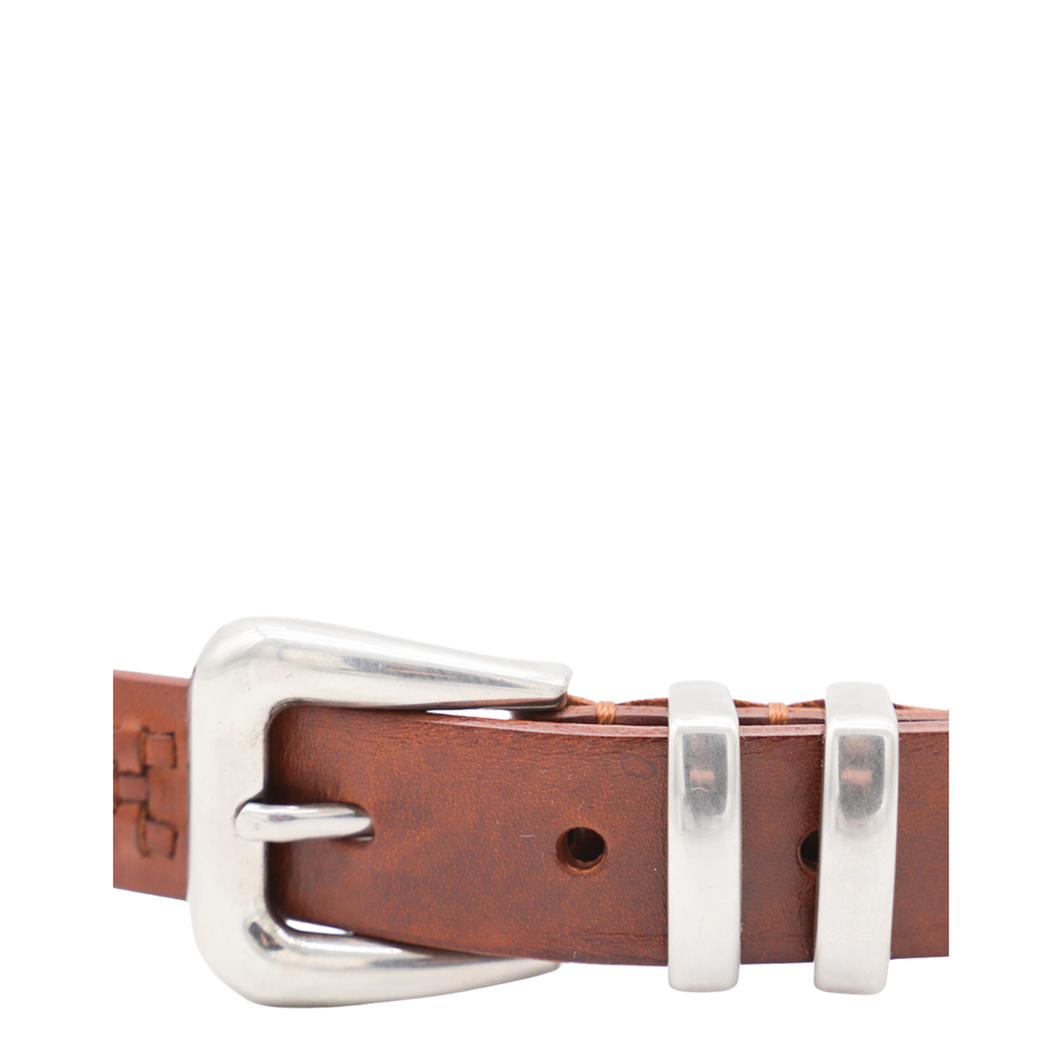 Calfskin Belt With Woven Decoration