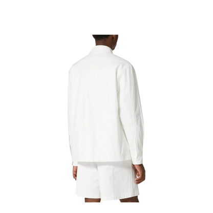 White V Logo Detail Shirt in Cotton Blend