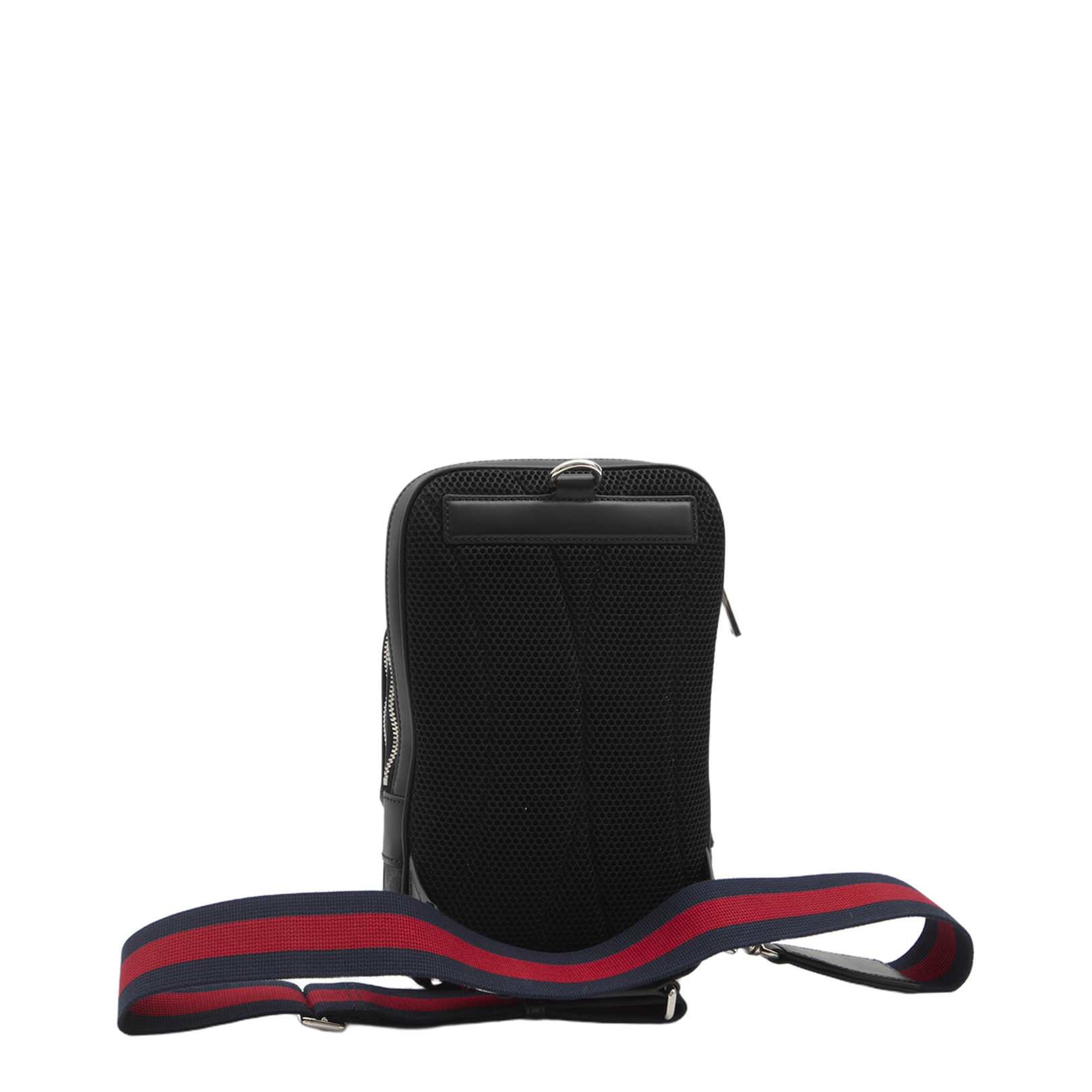 GG Black Nylon Sling Backpack - Gray