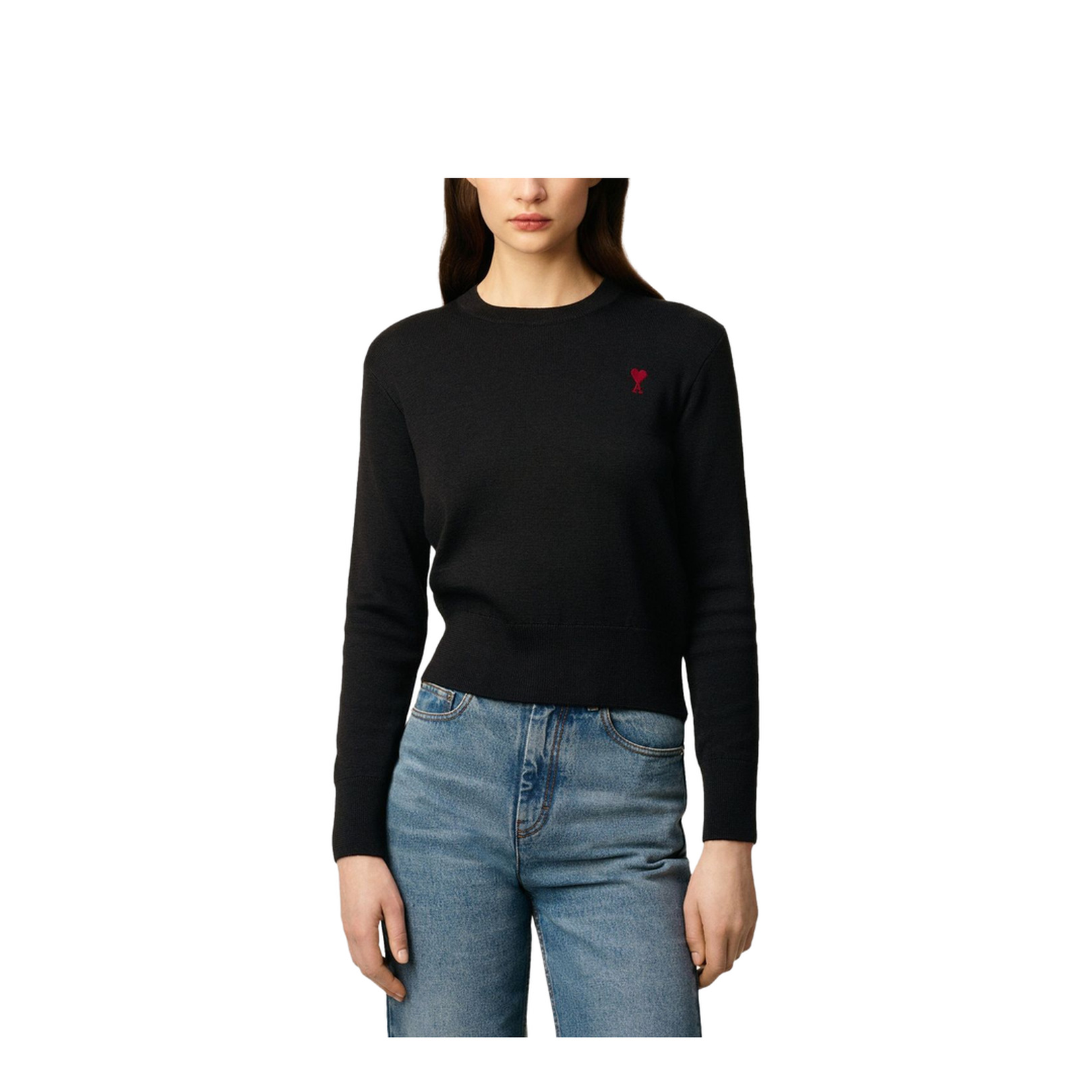 Black Wool Crewneck Sweater