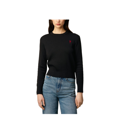 Black Wool Crewneck Sweater
