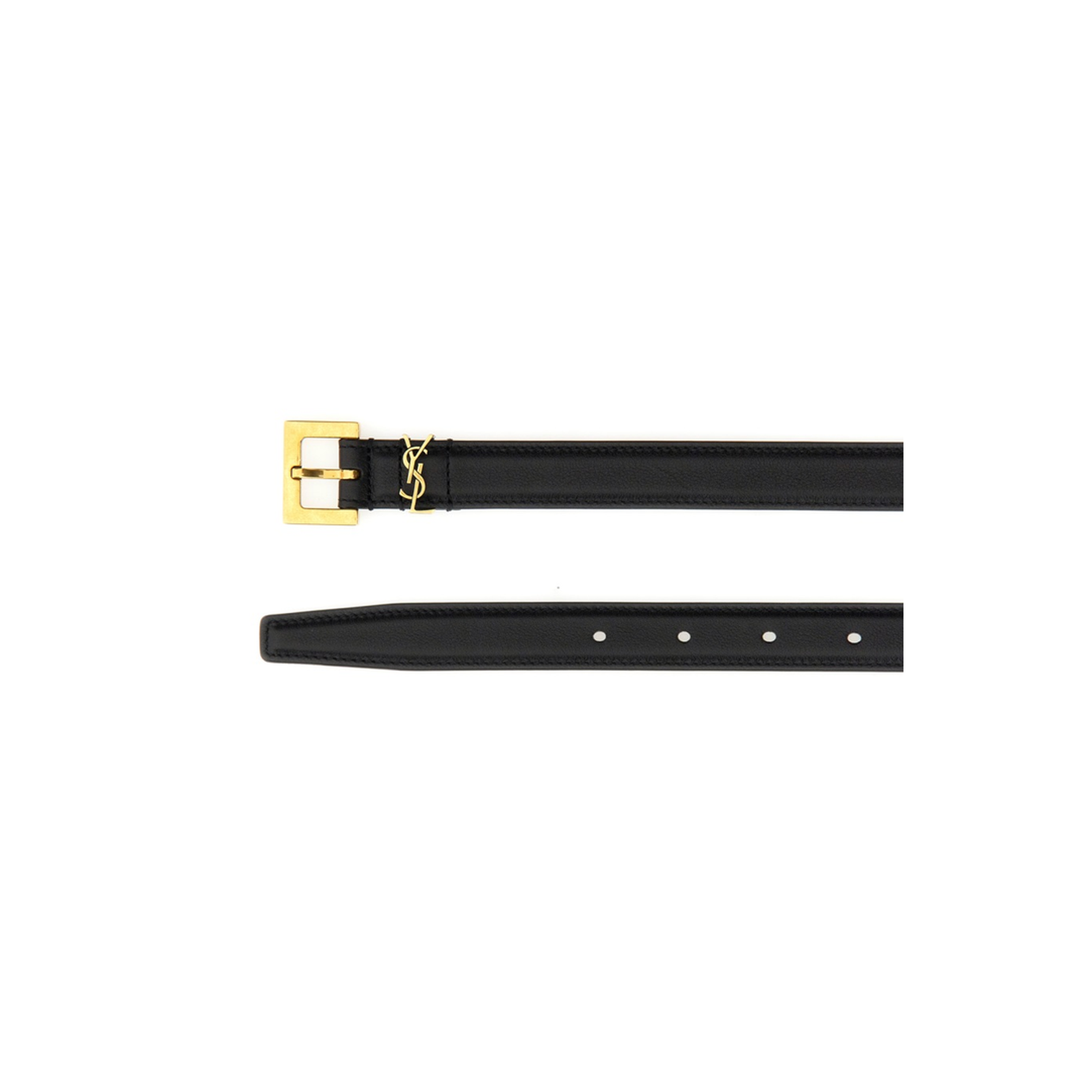 CASSANDRE thin belt in smooth leather in Black