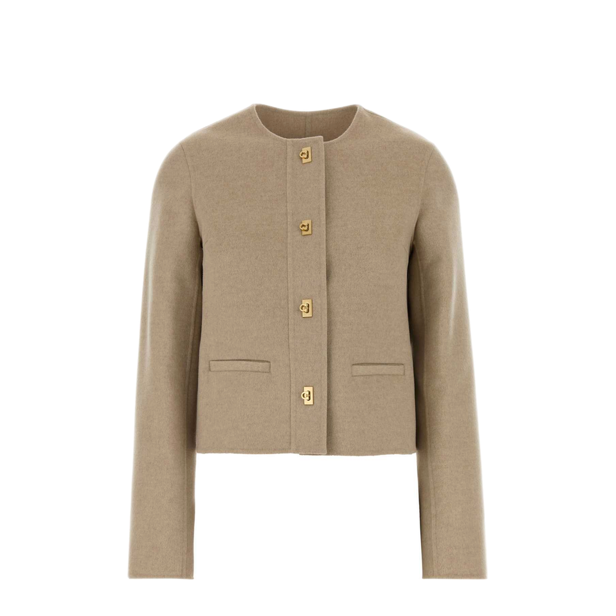 MAYFEYR - Ferragamo - Sand Wool Blend Blazer - 13I627796648CHATMELANGE