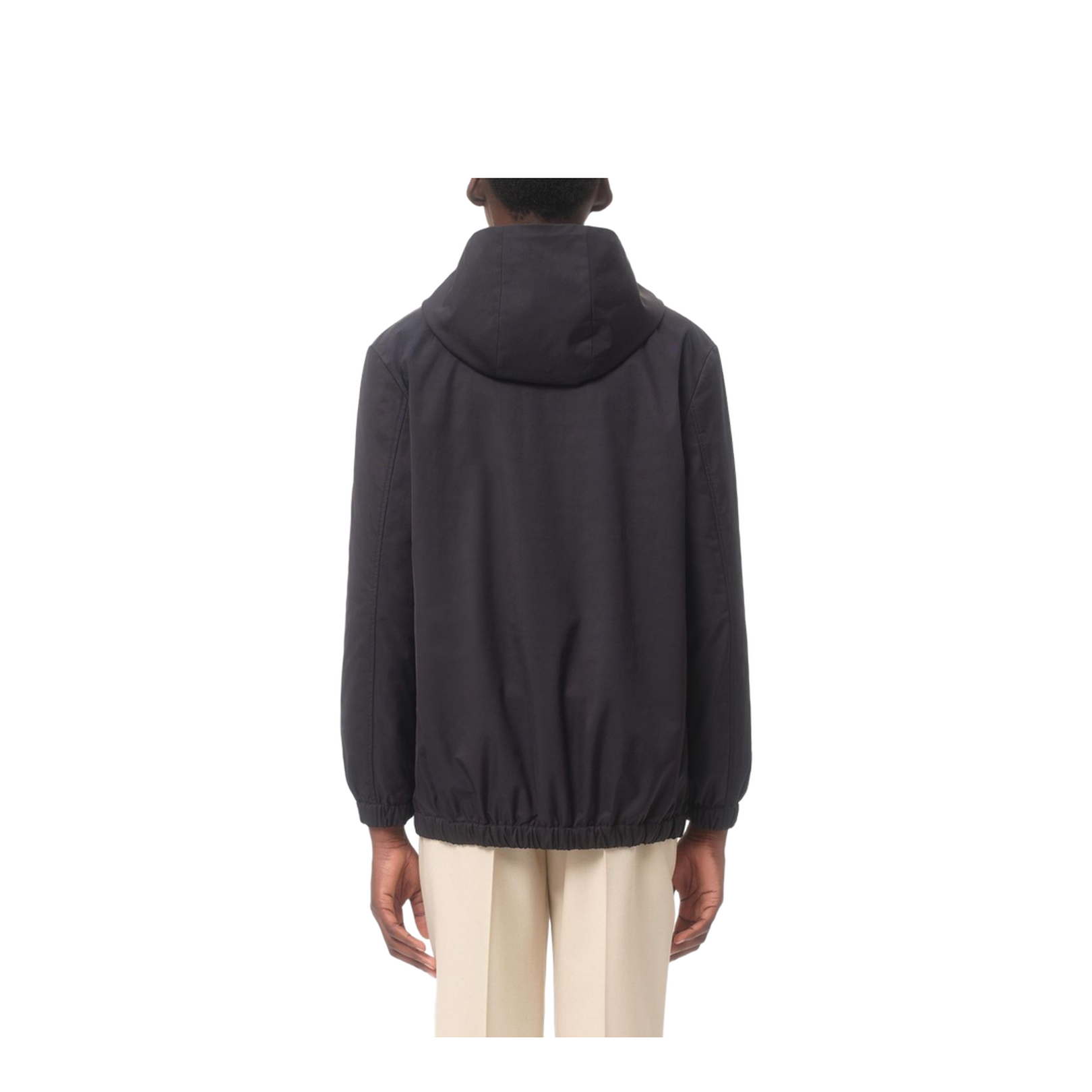 Nylon Hooded Jacket With Vlogo Patch