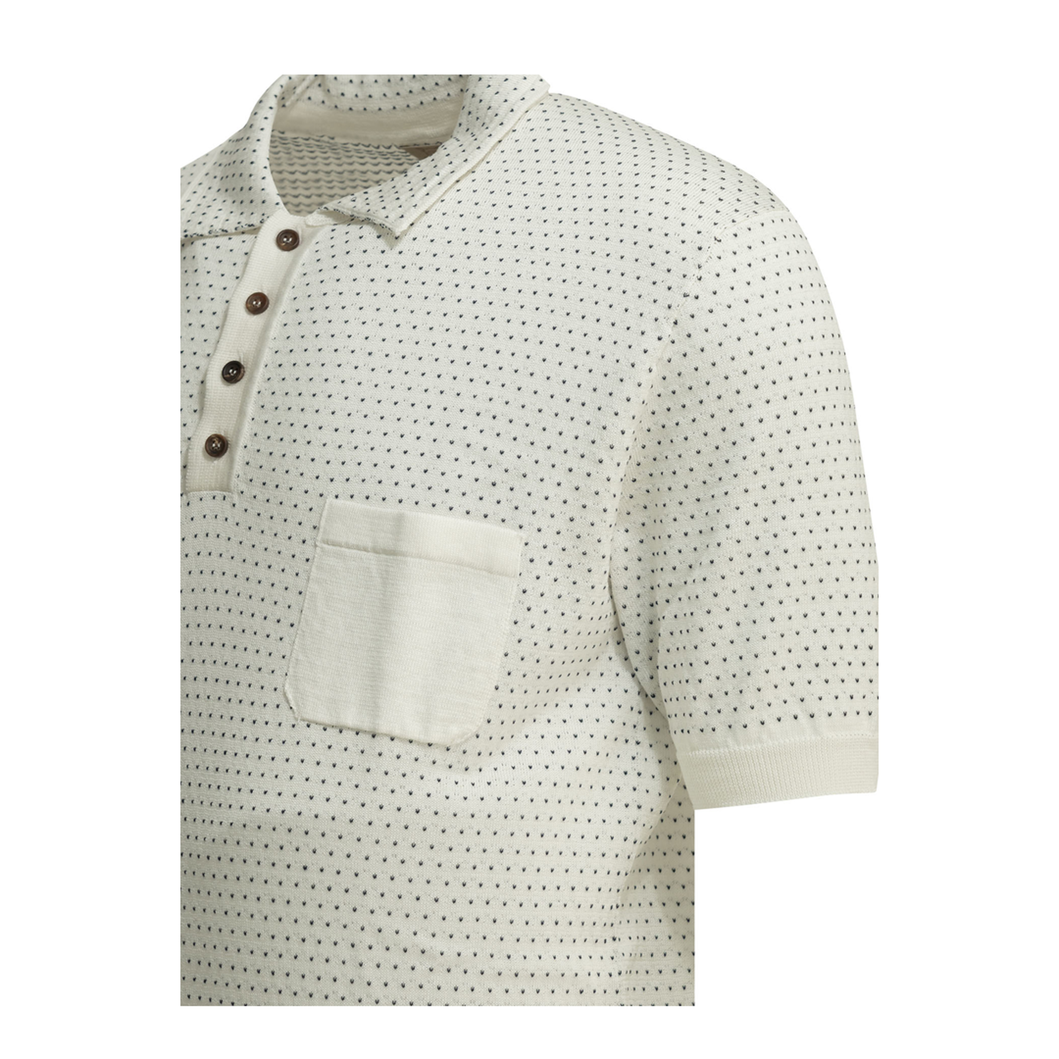 MAYFEYR - Rakkì - Textured Knit Polo Shirt - JUNEAUPANNABLEU