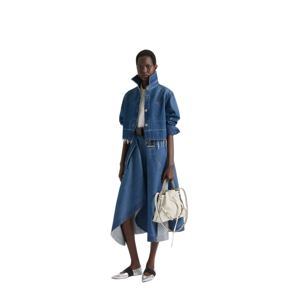Voyou Small Calfskin Bucket Bag - Ivory