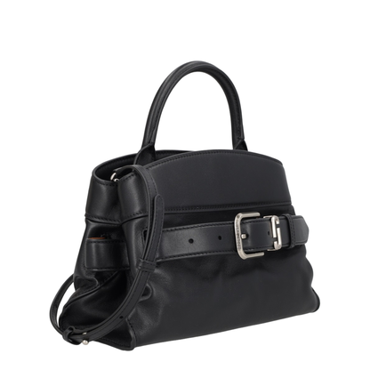 Dakota Small Leather Satchel - Black