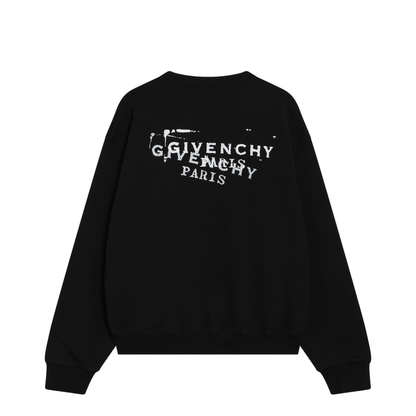Black Brushed Cotton Sweatshirt with Logo