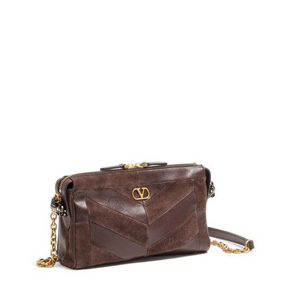 MAYFEYR - Valentino - Small Shoulder Bag Panthea In Suede And Nappa Chevron Motif - WB0S99DED