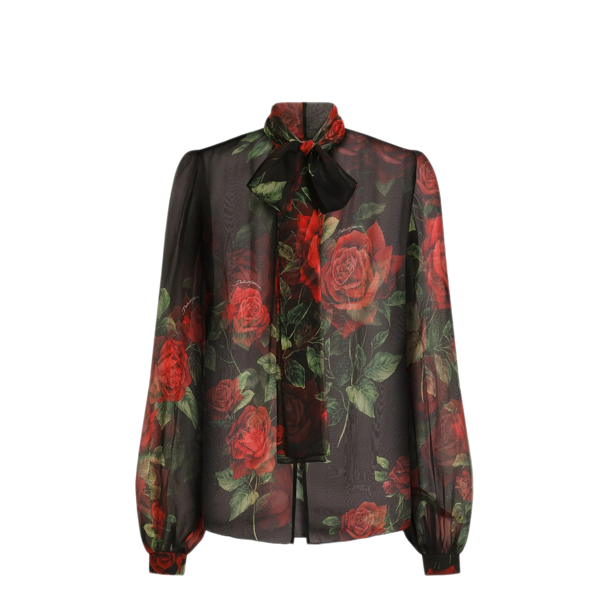 Red Rose Chiffon Blouse