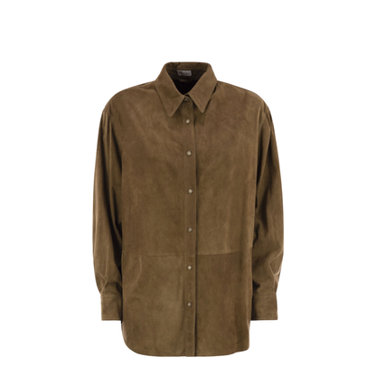 Women's Suede Shirt with Jewellery