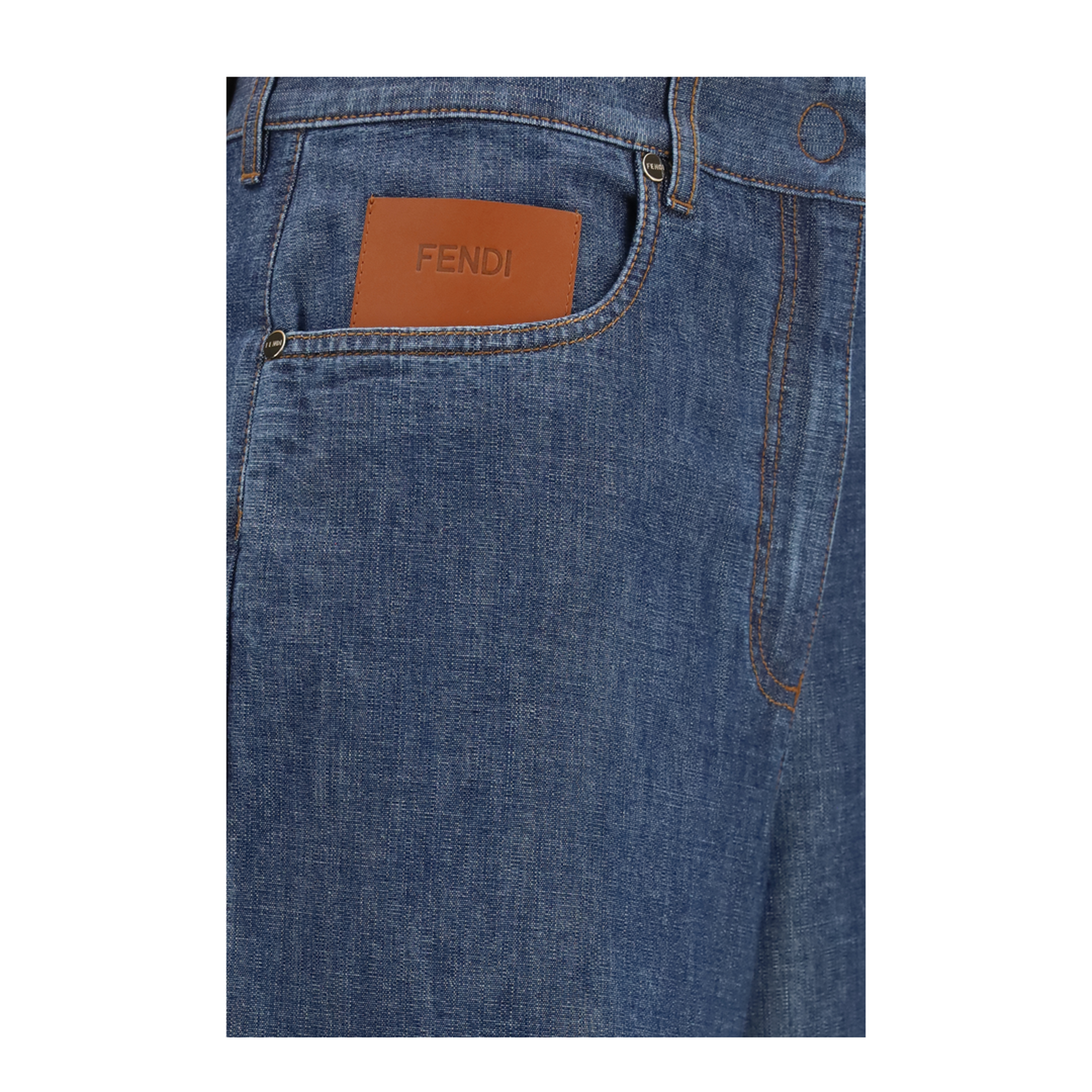 MAYFEYR - Fendi - Wide-Leg Chambray Jeans - FLP863AW8H