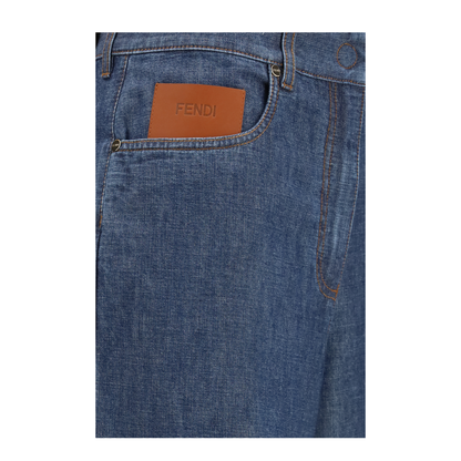 MAYFEYR - Fendi - Wide-Leg Chambray Jeans - FLP863AW8H