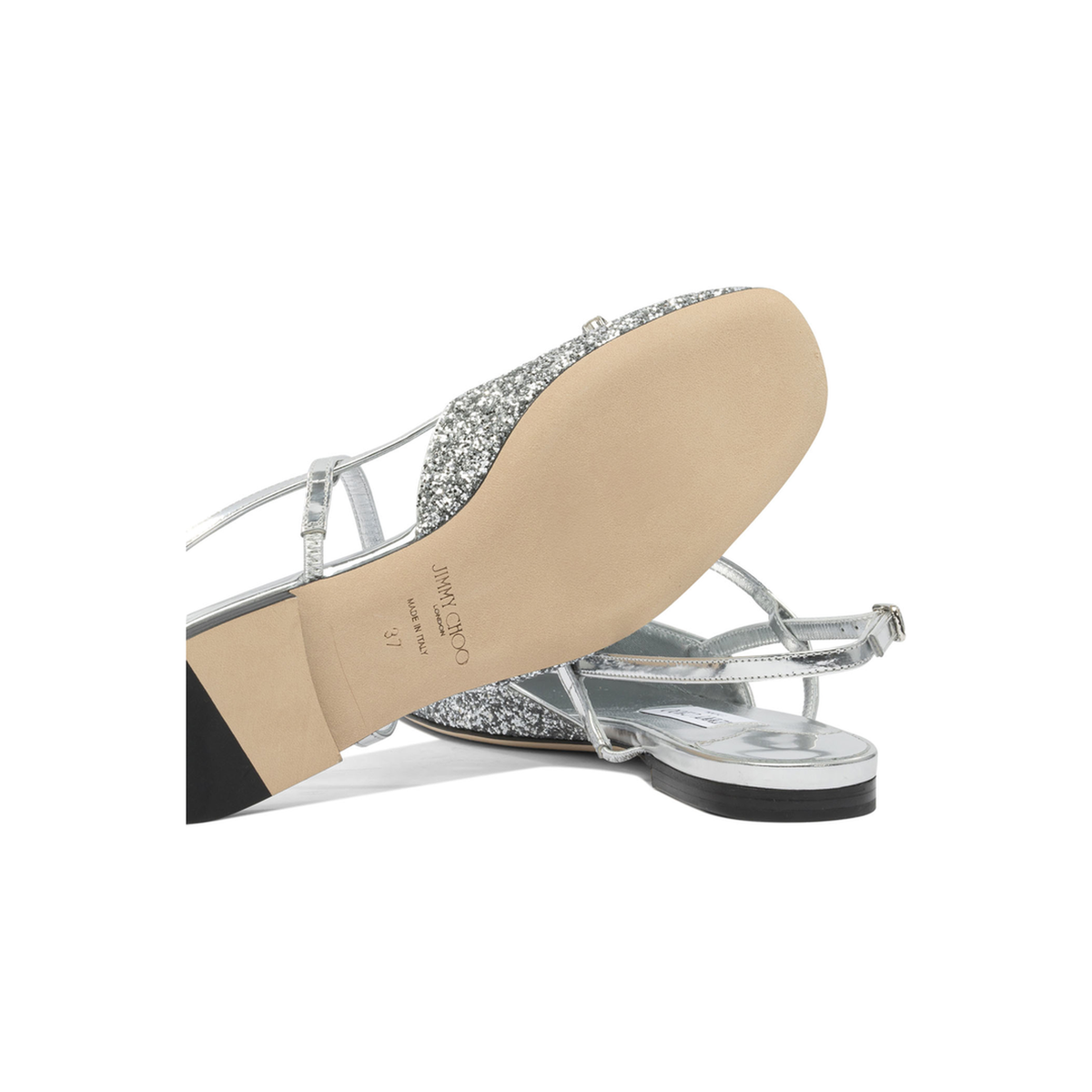 MAYFEYR - Jimmy Choo - Belinda Slingback Ballet Flats - BELINDASBFLATJDPSILVERSILVER
