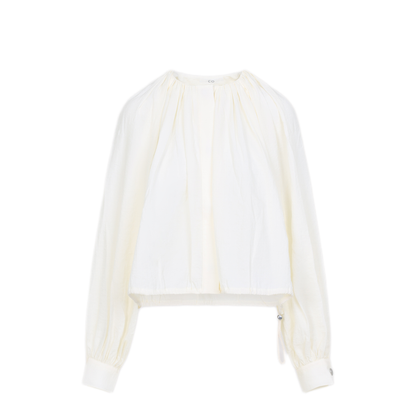 MAYFEYR - CO - Milk White Gathered Shirt - 1122WBRN112