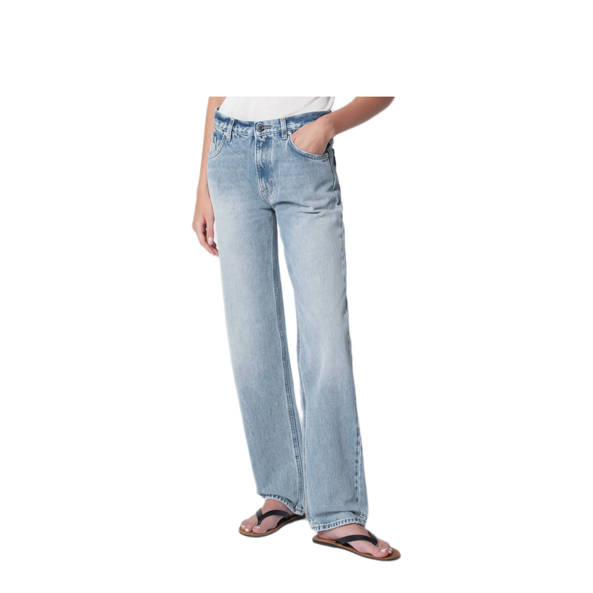 MAYFEYR - Haikure - Lisa Straight Leg Jeans In Cotton Denim Light Blue - HEW03372DF106COL0943