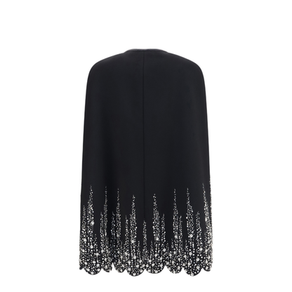 MAYFEYR - Valentino - Compact Drap Cape With Degrad Rhinestone Embroidery - 9B3CG4YA6JA