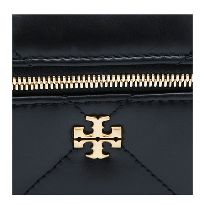 Kira Diamond Quilt Vanity Case - Black