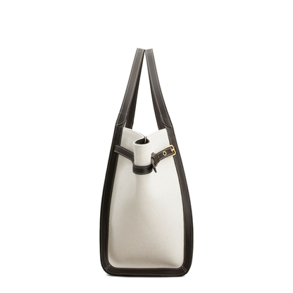 Shopping Bag in Canvas and Leather Medium