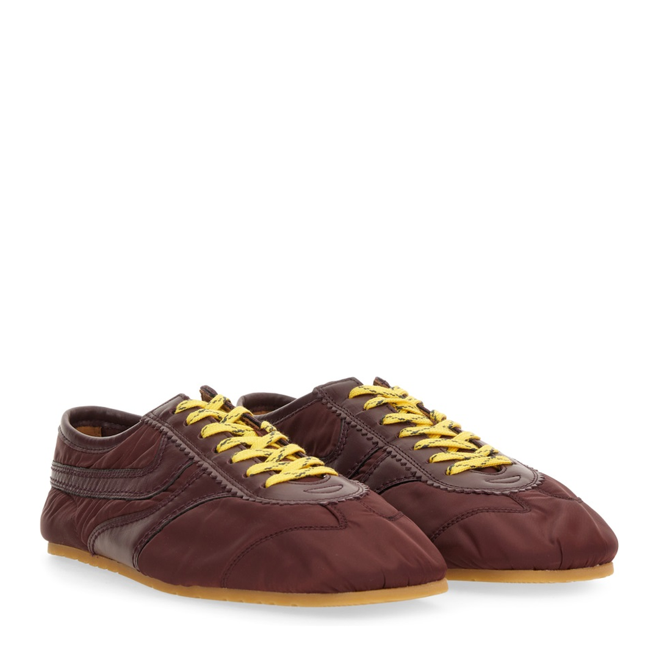 Nylon and Nappa Leather Sneaker Bordeaux