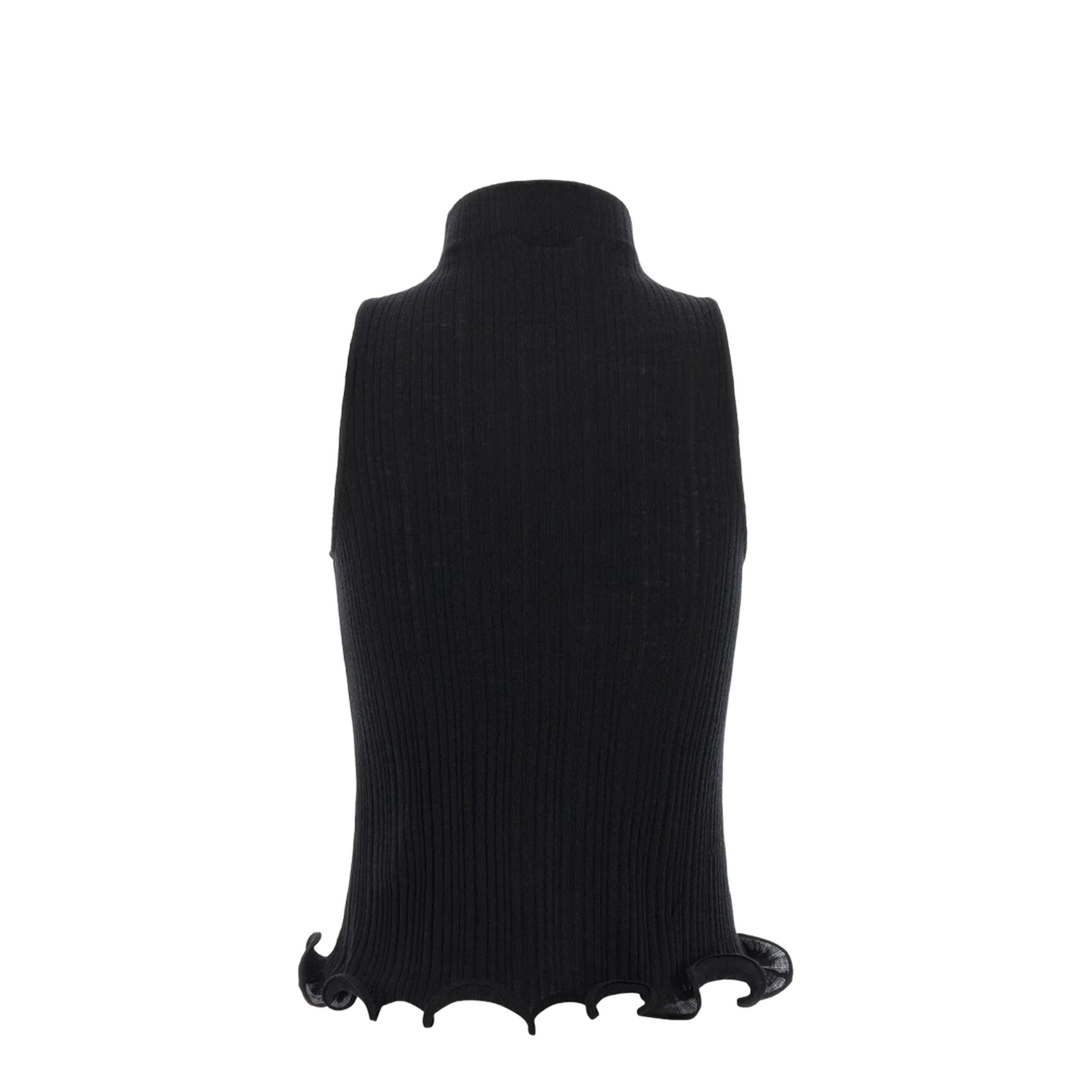 MAYFEYR - Fendi - High Neck Fitted Sleeveless Top With Ruffles - FS9740AVFE