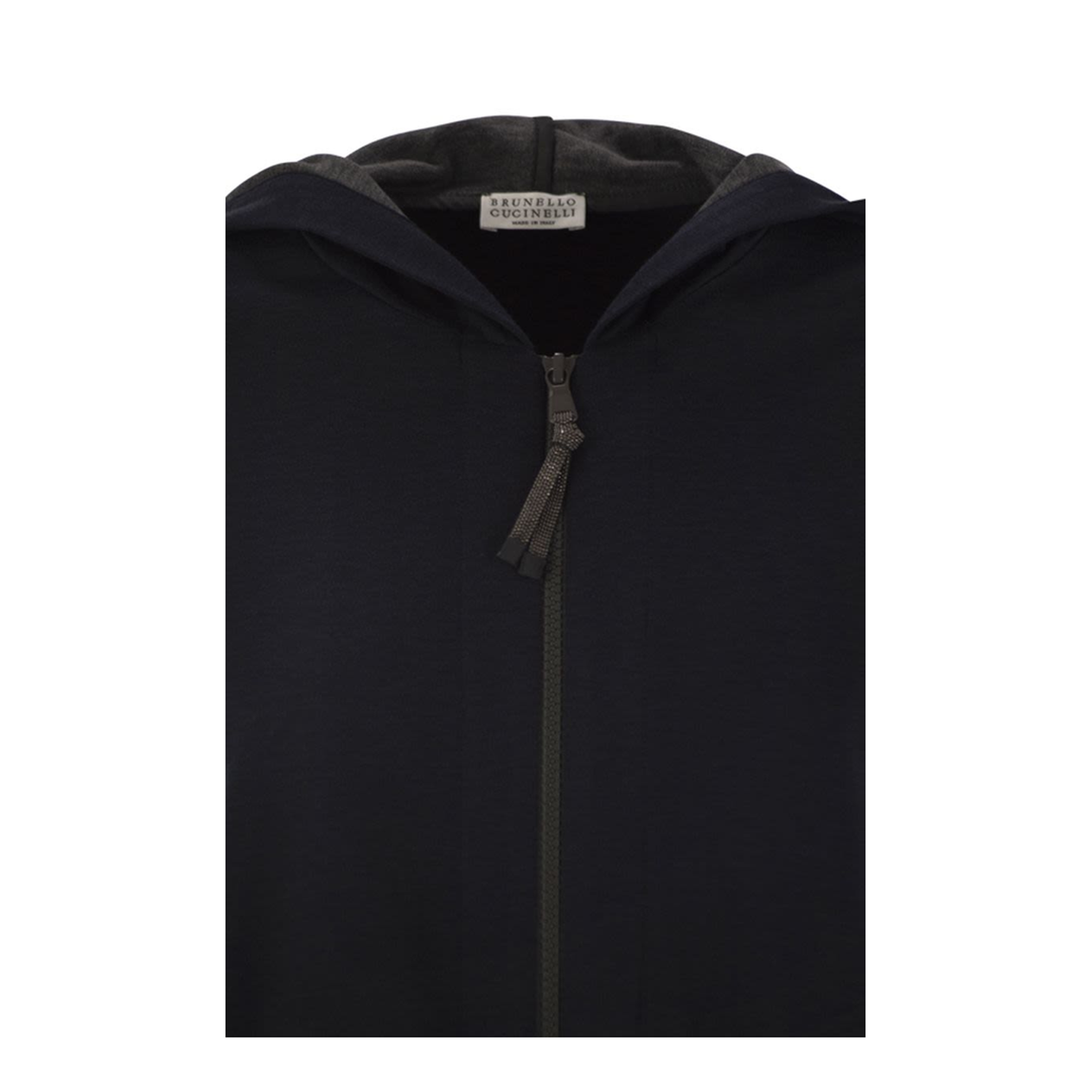 Cotton and Silk Interlock Hooded Topwear