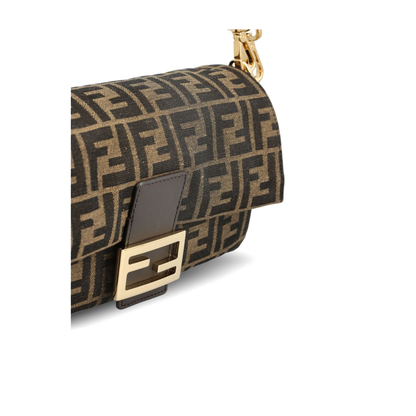 Baguette Medium FF Jacquard Shoulder Bag - Tobacco Brown