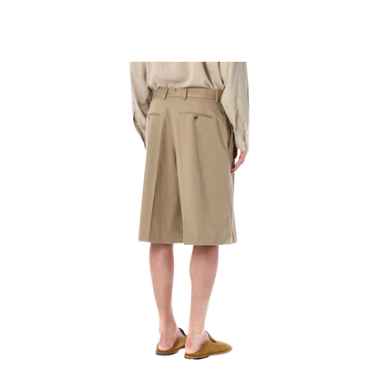 Beige Virgin Wool Shorts