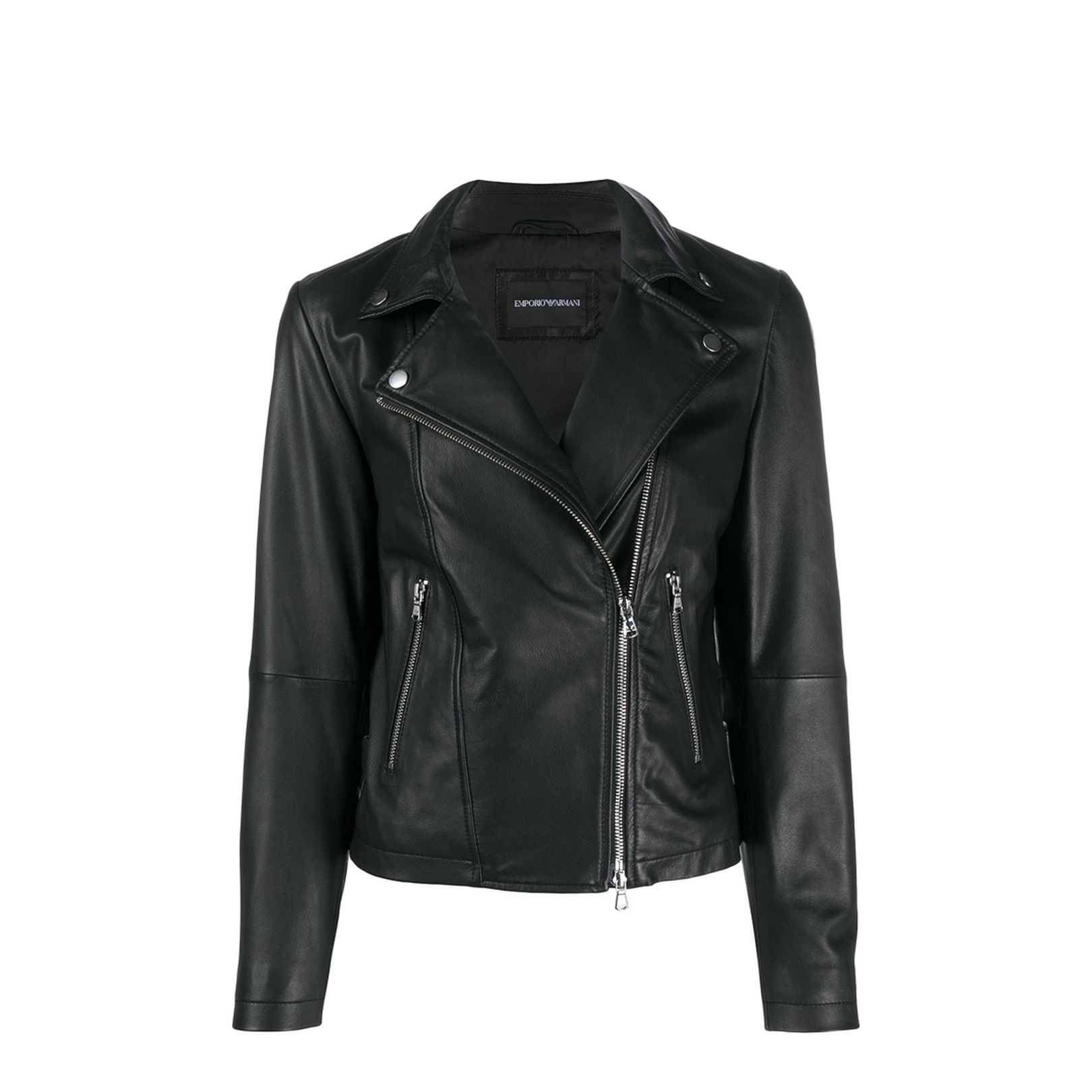 Leather Jacket in Black | Size 38