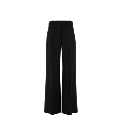 MAYFEYR - Alexander Mcqueen - Black Wool Blend Wide Leg Pant - 818193QJAEK1000