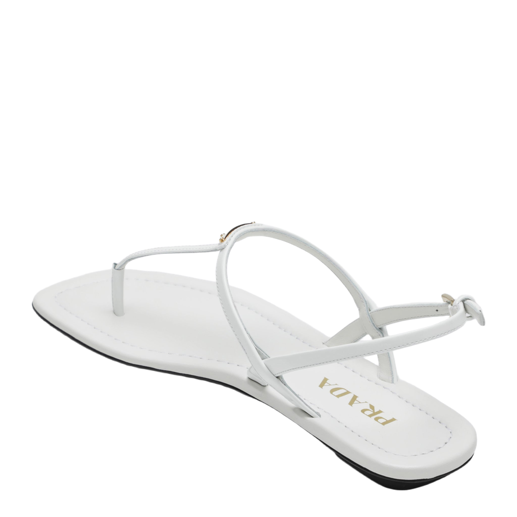 White Patent Leather Thong Sandals