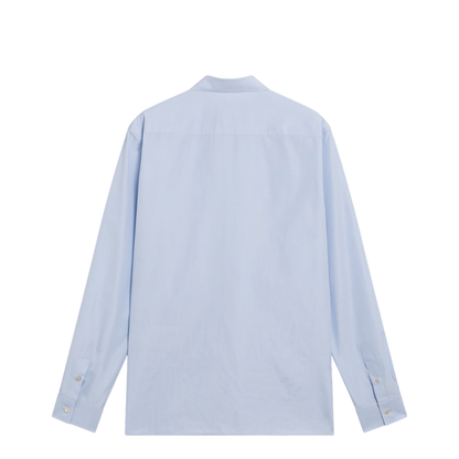 Light Blue Fil-À-Fil Cotton Shirt With Vlogo Embroidery
