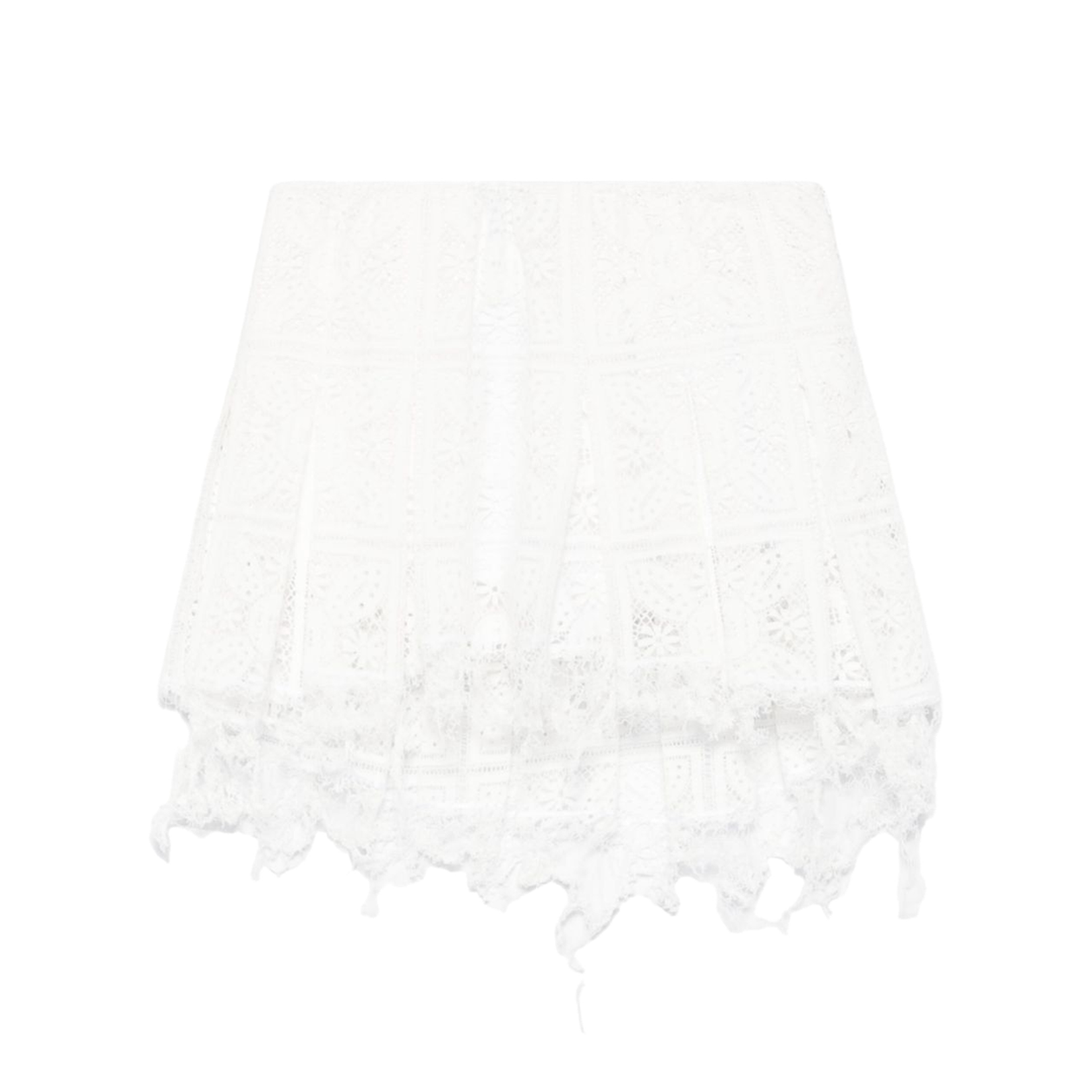 Pleated Mini Skirt in Cotton Blend White