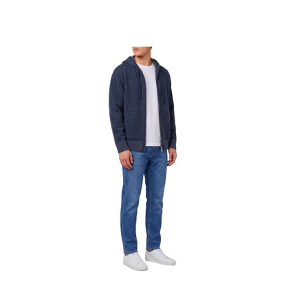 MAYFEYR - Roberto Collina - Merino Wool Zip Sweatshirt In Navy - 263MYB1510710