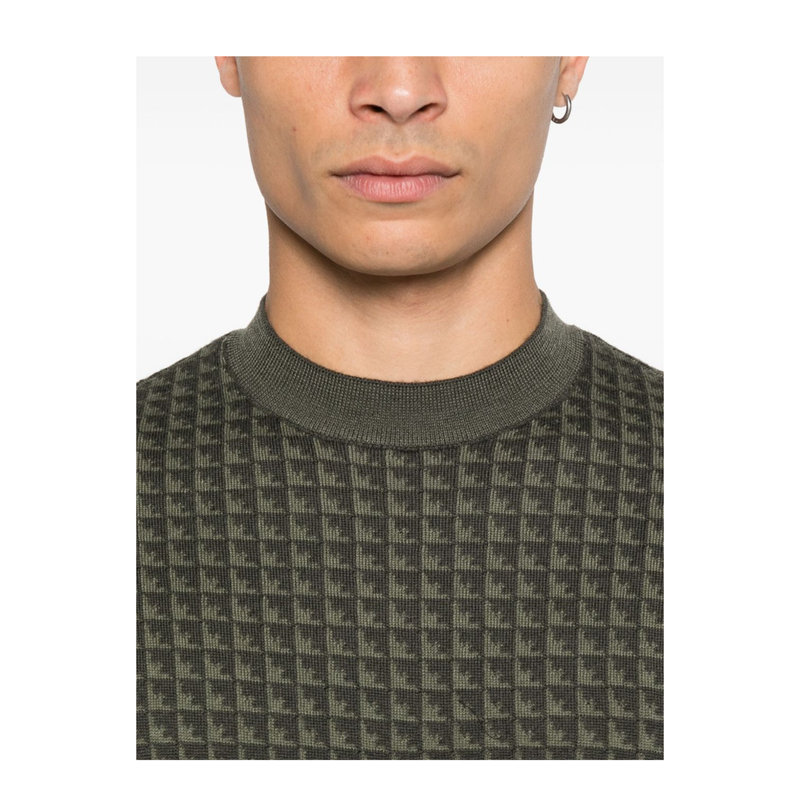 Jacquard Virgin-Wool Jumper with Repeated Eagle Motif