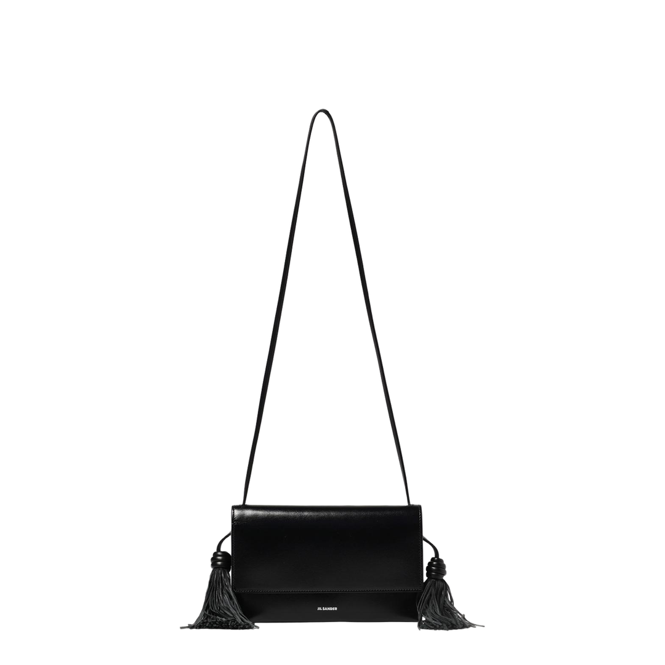 Leather Crossbody Bag with Side Tassels