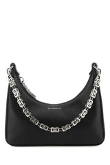 Mini Moon Cut Out Shoulder Bag, Silver Hardware