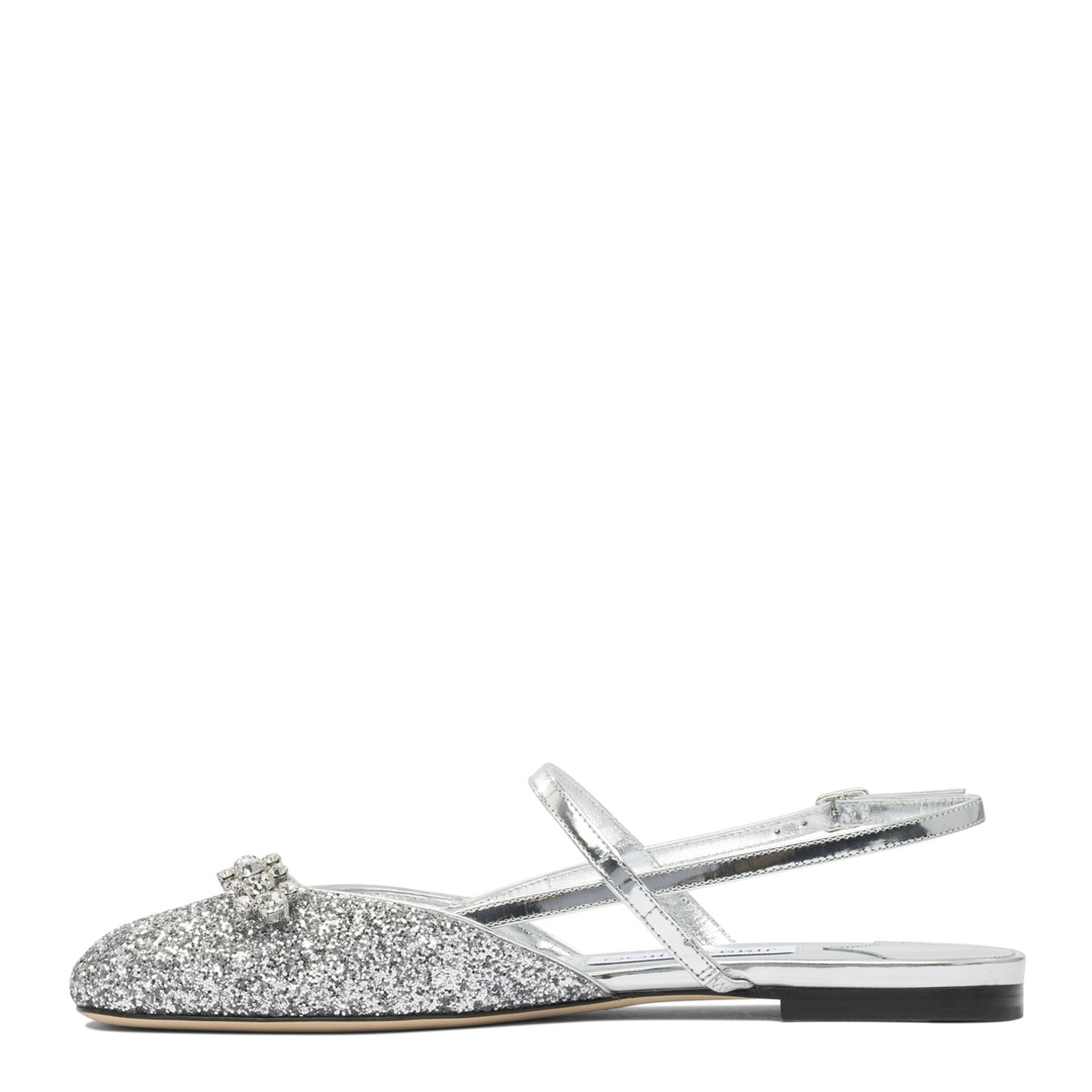 MAYFEYR - Jimmy Choo - Belinda Slingback Ballet Flats - BELINDASBFLATJDPSILVERSILVER