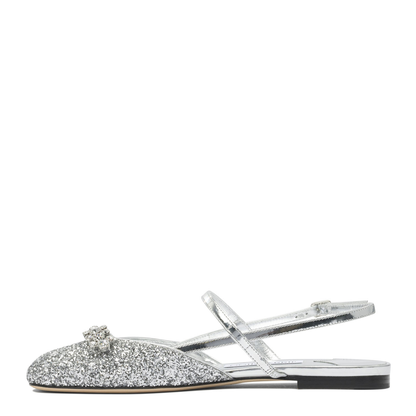 MAYFEYR - Jimmy Choo - Belinda Slingback Ballet Flats - BELINDASBFLATJDPSILVERSILVER
