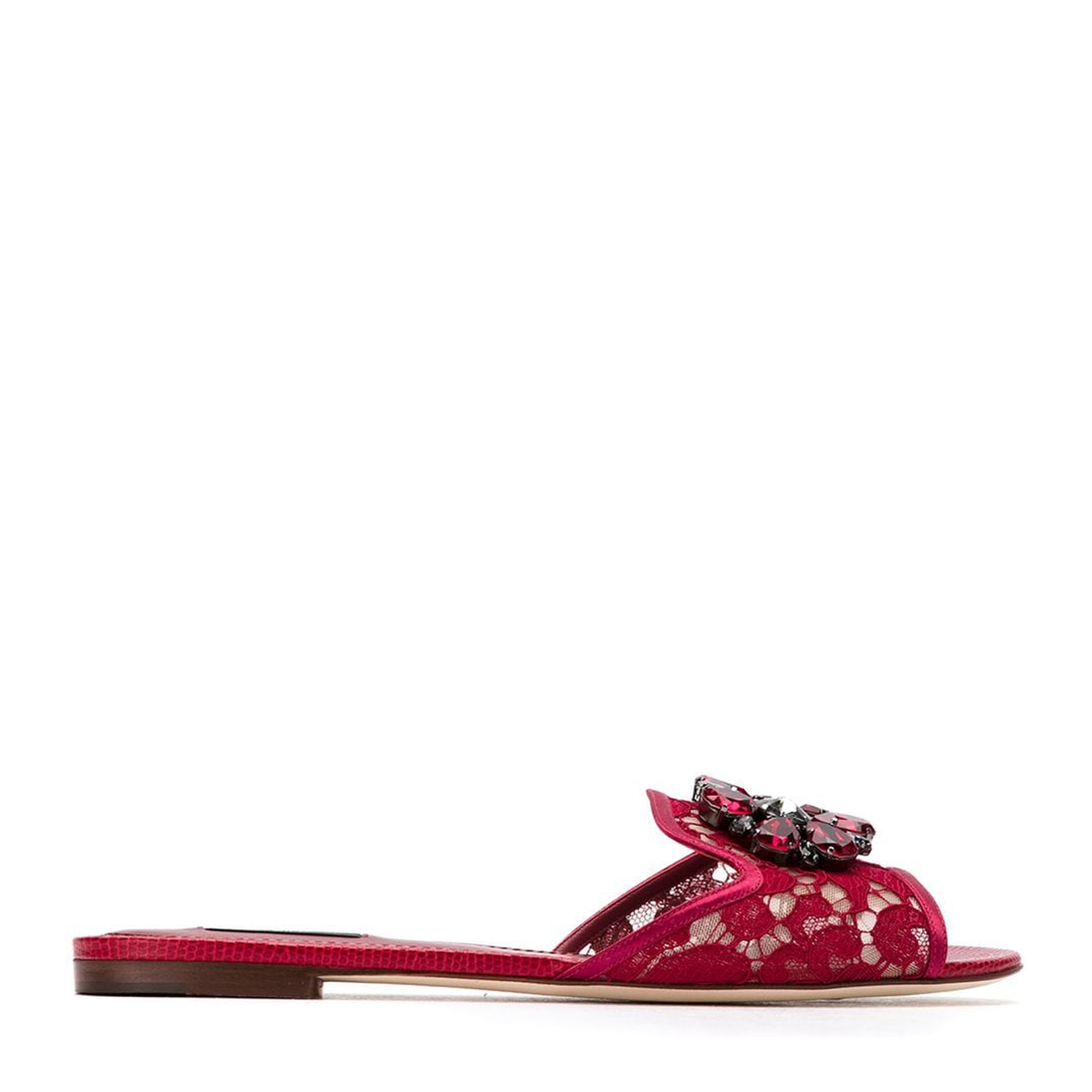 Red Crystal Lace Sandals