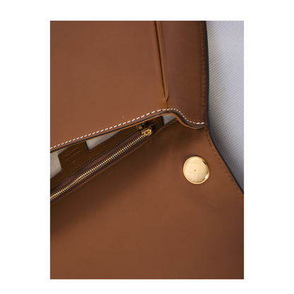 Blondie Large Leather Top Handle Bag - Tan