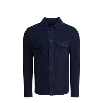 MAYFEYR - Altum - Suede Overshirt Jacket - OVERSHIRTSUEDEBLUE