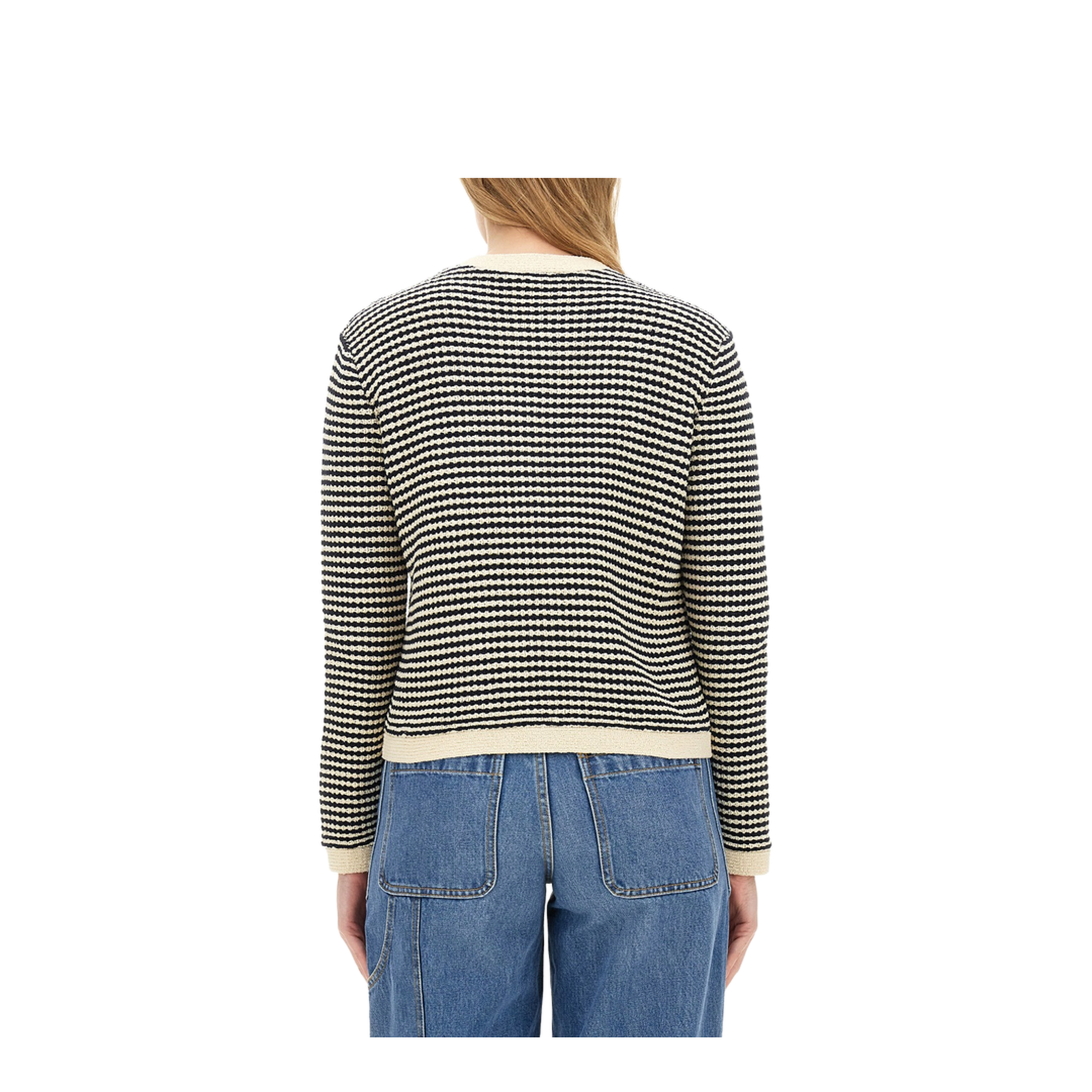 Kendra Contrasting-trim Striped Cardigan