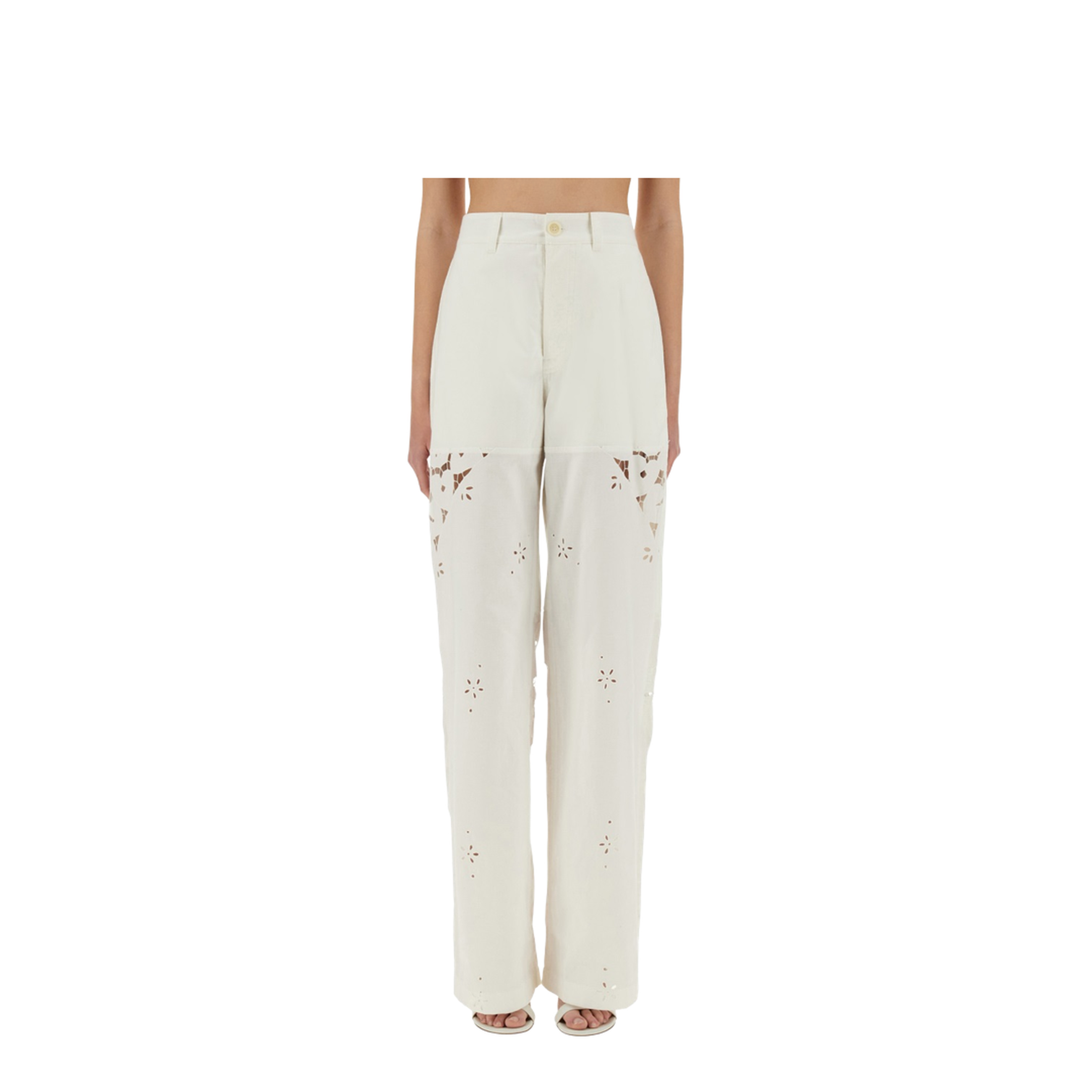 MAYFEYR - Marine Serre - Upcycled Linen Pants - UPA056AUWOV0007WH10