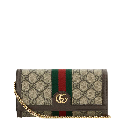 Ophidia Canvas Wallet On Chain - Beige
