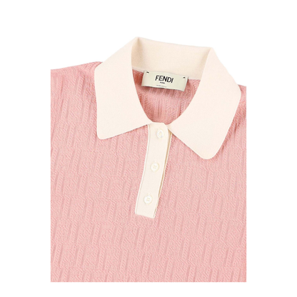 Pink Polo Dress with FF Jacquard