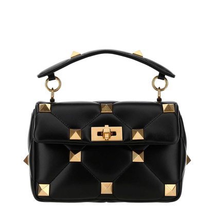 Black nappa leather medium Roman Stud handbag