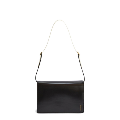 File Small Calf Leather Crossbody Bag - Nero